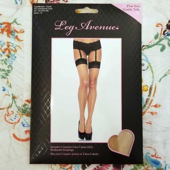 Leg Ave Cuban Heel Backseam Stockings NWT - Picture 6 of 8